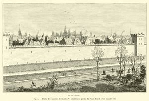 Deel van de omheining van Karel V, nu de tuin van het Palais-Royal door French School