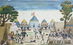 Feest gegeven aan de Russische Grenadiers door de Grenadiers van de Grande Armée, 30 juni 1807 door French School