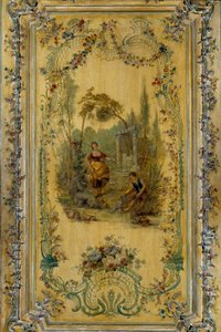 Pastorale scène, paneel van het appartement van de Dauphine Marie Josephe van Saksen (1731-1767) door French School
