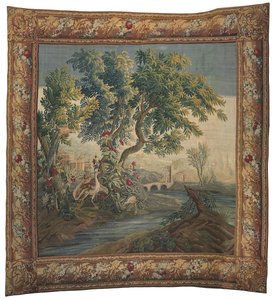 Pastorale wandtapijt, Beauvais, midden 18e eeuw door French School