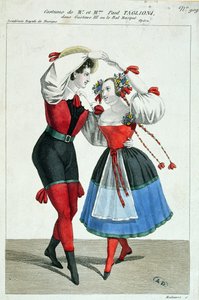 Paul Taglioni en zijn vrouw Anna Galster dansen in Gustave III, ca. 1830