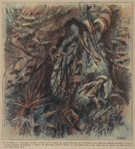 Pauvre Mignon door Edmond Ladoucette (kleurenlitho) door French School