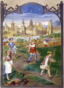 Boeren die gras maaien door French School