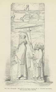 Persepolis, bas-reliëf op deurkozijn van paleis nr. 7 door French School