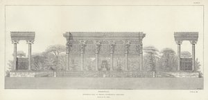 Persepolis, hypostyle hal van Xerxes, geometrische elevatie, gerestaureerd door Ch Chipiez door French School