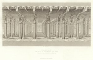 Persepolis, de Hal van Honderd Zuilen, perspectiefweergave van interieur, gerestaureerd door Ch Chipiez door French School