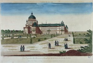 Perspectief Weergave van het Val-de-Grace Klooster vanuit de Tuinen door French School