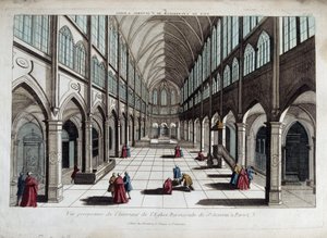 Perspectief van het interieur van de kerk van Saint Severin in Parijs