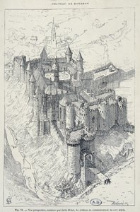 Perspectiefweergave gerestaureerd door Gelis Didot, van het Chateau de Bourbon - L