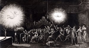 Phantasmagoria, uit Memoires Recreatifs Scientifiques et Anecdotiques door Etienne Gaspard Robertson, Parijs, 1831