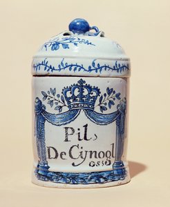 Farmaceutische pot voor cynoglossum-tabletten, ca. 1700