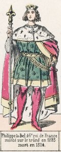 Filips de Schone, 46e koning van Frankrijk, besteeg de troon in 1285, stierf in 1314 door French School