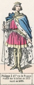 Filips III, 45e koning van Frankrijk, besteeg de troon in 1270, stierf in 1285