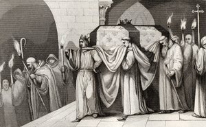 Philippe III (1245-85) de Stoute helpt de kist van zijn vader dragen, uit 