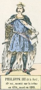 Filips III de Stoute, 45e koning, besteeg de troon in 1270, stierf in 1285 door French School