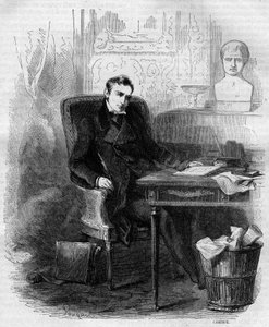 Philippe Paul de Ségur, Franse diplomaat en historicus, schrijft de Russische campagne. Gravure uit 1856.