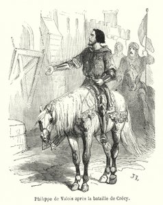 Filips van Valois na de Slag bij Crecy door French School