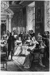 Pierre Corneille (1606-84) leest Polyeucte in het Hotel de Rambouillet, ca. 1880