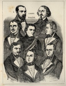 Verkiezingsaffiche 1848 - Franse republikeinse politici door French School