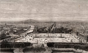 Place de la Concorde in Parijs - gravure in 