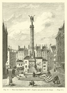 Plein du Chatelet in 1807; naar een gravure uit die tijd door French School