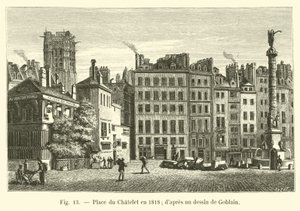 Plein du Chatelet in 1818; naar een tekening van Goblain door French School