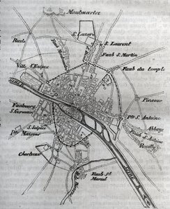 Plan van Parijs onder Henri III (1580) Gravure in 