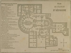 Plattegrond van de Kerk van het Heilig Graf, Jeruzalem door French School