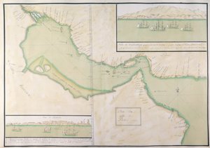 Plan van de Perzische Golf (handgekleurde gravure) door French School