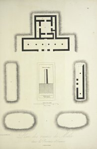 Plan van de ruïnes van Mitla in de provincie Oaxaca, illustratie uit 