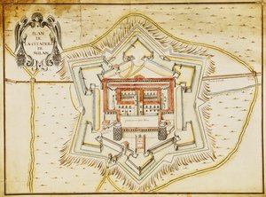 Plan van de citadel van Milaan