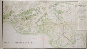 Plan van de departementen van Arles, 1789 door French School