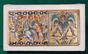 Plaquette die Heraclius (ca.575-641) en de Visie van Ezechiël toont, Mosane School door French School