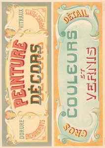 Bord 22: Signagemodellen voor Art Nouveau letter schilder door French School