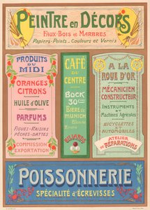 Plche n° 23: Signage modellen voor Art Nouveau letter schilder door French School