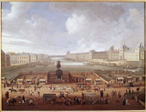 Pont-Neuf, Parijs, gezien vanaf de ingang naar Place Dauphine door French School