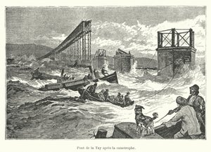 Pont de la Tay na de ramp (gravure) door French School