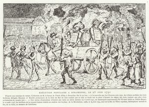 Populaire executie in Straatsburg, 25 juni 1791 door French School