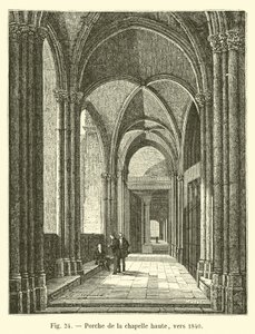 Portaal van de hoge kapel, rond 1840 door French School