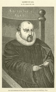 Portret van Salomon de Caus, in de galerij van antiquiteiten van Heidelberg door French School