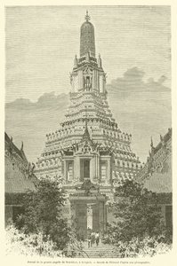 Portaal van de grote pagode van Wat-Chan, in Bangkok door French School