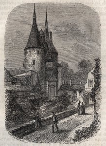 Porte de la Craffe in Nancy, overblijfsel van middeleeuwse vestingwerken, opgericht in de 14e eeuw ten noorden van de oude stad - gravure in "Histoire de France" door Victor Duruy