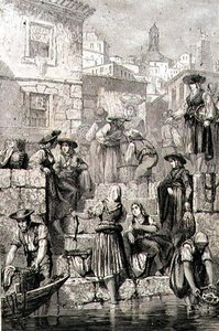 Porto Vissers in de jaren 1860 (gravure)