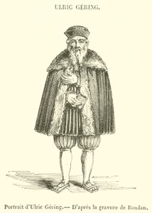 Portret van Ulric Gering (gravure) door French School