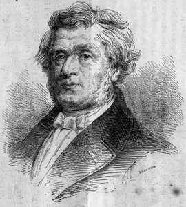 Portret van Alphonse Lavallée (1791-?), zakenman uit Nantes, oprichter van de École Centrale des Arts et Manufactures (of École Centrale Paris) die ingenieurs opleidt. Gravure in "Le Monde Illustré" nr. 346 van 28 november 1863