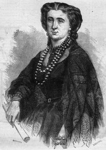 Portret van Anna de La Grange (Lagrange) (1824-1909), Franse zangeres. Gravure in 