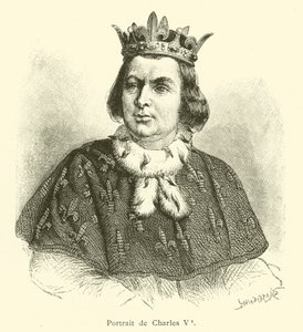 Portret van Karel V (gravure) door French School