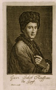 Portret van Jean Jacques Rousseau (1712-1778). Anoniem werk, gravure 1766. Franse kunst door French School