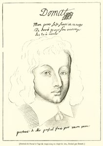 Portret van Pascal op vijfentwintig- of zesentwintigjarige leeftijd (gravure) door French School