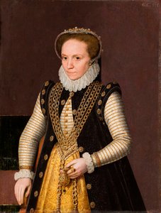 Portret van een onbekende Franse edelvrouw door French School